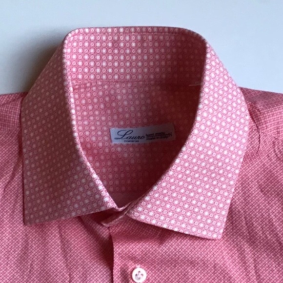 Lauro Lovely pink cotton shirt Sz 15 3/4 ~ 40 handmade in Italy 🇮🇹 - Picture 4 of 11